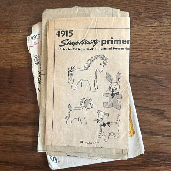Vintage 50s/60s Simplicity 4915 Stuffed Animals Sewing Pattern - Picture 4 of 4